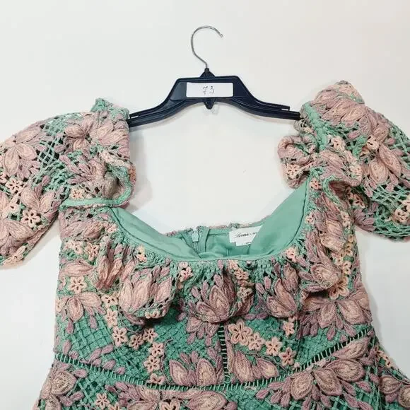Lovers and Friends Midvale Mini Dress in Green & Pink Large